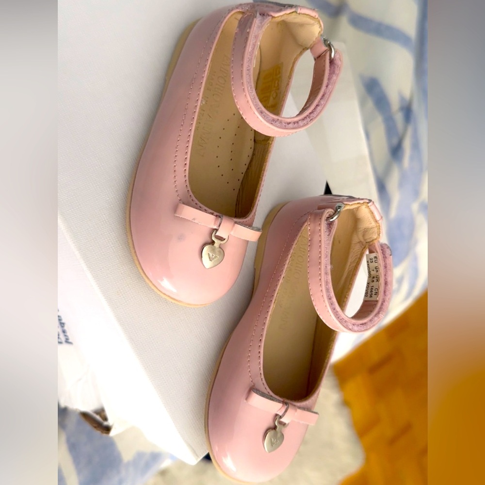 Pink Kids Shoes with Heart Charm